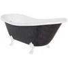 Vonia Besco Otylia Glam 170, Graphite+Baltas, su sifonu su persipylimu Klik-klak Chrome