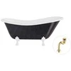 Vonia Besco Otylia Glam 170, Graphite+Baltas, su sifonu Klik-klak Gold