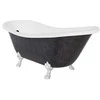Vonia Besco Otylia Glam 170, Graphite+Chrome, su sifonu su persipylimu Klik-klak Juodas