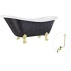 Vonia Besco Otylia Glam 170, Graphite+Gold, su sifonu su persipylimu Klik-klak Gold
