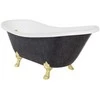 Vonia Besco Otylia Glam 170, Graphite+Gold, su sifonu su persipylimu Klik-klak Gold
