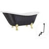 Vonia Besco Otylia Glam 170, Graphite+Gold, su sifonu su persipylimu Klik-klak Juodas