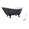 Vonia Besco Otylia Glam 170, Graphite+Juodas, su sifonu su persipylimu Klik-klak Chrome