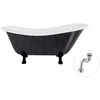 Vonia Besco Otylia Glam 170, Graphite+Juodas, su sifonu Klik-klak Chrome