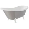 Vonia Besco Otylia Glam 170, Sidabrinis+Baltas, su sifonu su persipylimu Klik-klak Chrome