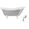 Vonia Besco Otylia Glam 170, Sidabrinis+Chrome, su sifonu Klik-klak Chrome