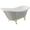 Vonia Besco Otylia Glam 170, Sidabrinis+Gold, su sifonu su persipylimu Klik-klak Gold