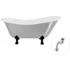Vonia Besco Otylia Glam 170, Sidabrinis+Juodas, su sifonu Klik-klak Chrome