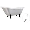 Vonia Besco Otylia Glam 170, Sidabrinis+Juodas, su sifonu su persipylimu Klik-klak Chrome