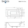 Vonia Besco Talia Premium, 170 x 75 cm, su rankenėlėmis ir pagalvėle