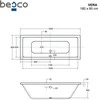 Vonia Besco Vera, 180 x 80 cm, be apdailos, su klik-klak auksiniu