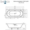 Vonia Besco Vitae Slim+, 170 x 75 cm, su chrome sifonu