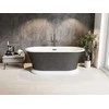 Vonia Besco Ziva Glam Graphite, 160 x 75 cm, su sifonu su persipylimu slim gun metal