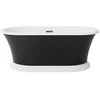 Vonia Besco Ziva Glam Graphite, 160 x 75 cm, su sifonu su persipylimu slim gun metal