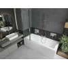 Vonia Mexen Cube su apdaila ir stiklo sienele, 170x80 cm + 100 cm, Baltas+Chrome/Transparent