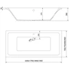 Vonia Mexen Cube su apdaila ir stiklo sienele, 180x80 cm + 60 cm, Baltas+Gold/Transparent