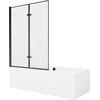 Vonia Mexen Cube su apdaila ir stiklo sienele, 170x80 cm + 120 cm (II), Baltas+Juodas frame