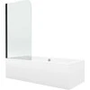 Vonia Mexen Cube su apdaila ir stiklo sienele, 170x80 cm + 70 cm, baltas+I/swing/juodas