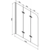 Vonia Mexen Cube su apdaila ir stiklo sienele, 170x80 cm + 120 cm, baltas+III/fold/chrome
