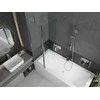 Vonia Mexen Cube su apdaila ir stiklo sienele, 170x80 cm + 100 cm, Baltas+Chrome/Transparent