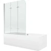 Vonia Mexen Cube su apdaila ir stiklo sienele, 180x80 cm + 120 cm, baltas+III/fold/chrome