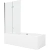 Vonia Mexen Cube su apdaila ir stiklo sienele, 170x80 cm + 100 cm (II), Baltas+Chrome/Transparent