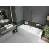 Vonia Mexen Cube su apdaila ir stiklo sienele, 170x80 cm + 100 cm, Baltas+Gold/Transparent