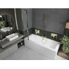 Vonia Mexen Cube su apdaila ir stiklo sienele, 170x80 cm + 80 cm, Baltas+Gold/Transparent