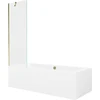 Vonia Mexen Cube su apdaila ir stiklo sienele, 170x80 cm + 60 cm, Baltas+Gold/Transparent