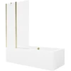 Vonia Mexen Cube su apdaila ir stiklo sienele, 170x80 cm + 100 cm, Baltas+Gold/Transparent