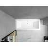 Vonia Mexen Cube su apdaila ir stiklo sienele, 180x80 cm + 70 cm, baltas+I/swing/juodas