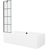 Vonia Mexen Cube su apdaila ir stiklo sienele, 170x80 cm + 50 cm, Baltas+Juodas grid