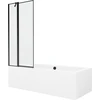 Vonia Mexen Cube su apdaila ir stiklo sienele, 180x80 cm + 80 cm, Baltas+Juodas frame