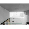 Vonia Mexen Cube su apdaila ir stiklo sienele, 180x80 cm + 100 cm, baltas+II/juodas