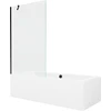 Vonia Mexen Cube su apdaila ir stiklo sienele, 180x80 cm + 100 cm, Baltas+Juodas/Transparent