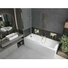Vonia Mexen Cube su apdaila ir stiklo sienele, 170x80 cm + 100 cm (II), Baltas+Gold/Transparent