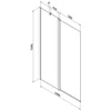 Vonia Mexen Cube su apdaila ir stiklo sienele, 170x80 cm + 100 cm, Baltas+Gold/Transparent