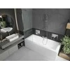 Vonia Mexen Cube su apdaila ir stiklo sienele, 180x80 cm + 60 cm, Baltas+Chrome/Transparent