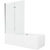 Vonia Mexen Cube su apdaila ir stiklo sienele, 170x80 cm + 120 cm (II), Baltas+Chrome/Transparent