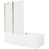 Vonia Mexen Cube su apdaila ir stiklo sienele, 170x80 cm + 120 cm, Baltas+Gold/Transparent