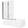 Vonia Mexen Cube su apdaila ir stiklo sienele, 170x80 cm + 120 cm (II), Baltas+Juodas/Transparent