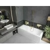 Vonia Mexen Cube su apdaila ir stiklo sienele, 180x80 cm + 90 cm, Baltas+Gold/Transparent