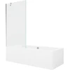 Vonia Mexen Cube su apdaila ir stiklo sienele, 170x80 cm + 90 cm, Baltas+Chrome/Transparent