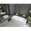 Vonia Mexen Cube su apdaila ir stiklo sienele, 170x80 cm + 60 cm, Baltas+Gold/Transparent
