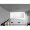 Vonia Mexen Cube su apdaila ir stiklo sienele, 170x80 cm + 120 cm, baltas+III/fold/juodas