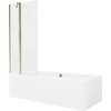 Vonia Mexen Cube su apdaila ir stiklo sienele, 170x80 cm + 80 cm, Baltas+Gold/Transparent