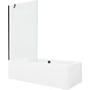 Vonia Mexen Cube su apdaila ir stiklo sienele, 170x80 cm + 100 cm, Baltas+Juodas/Transparent