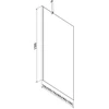 Vonia Mexen Cube su apdaila ir stiklo sienele, 170x80 cm + 50 cm, Baltas+Chrome/Transparent