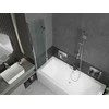 Vonia Mexen Cube su apdaila ir stiklo sienele, 180x80 cm + 80 cm (II), Baltas+Chrome/Transparent