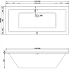 Vonia Mexen Cube su apdaila ir stiklo sienele, 180x80 cm + 80 cm, baltas+I/swing/chrome